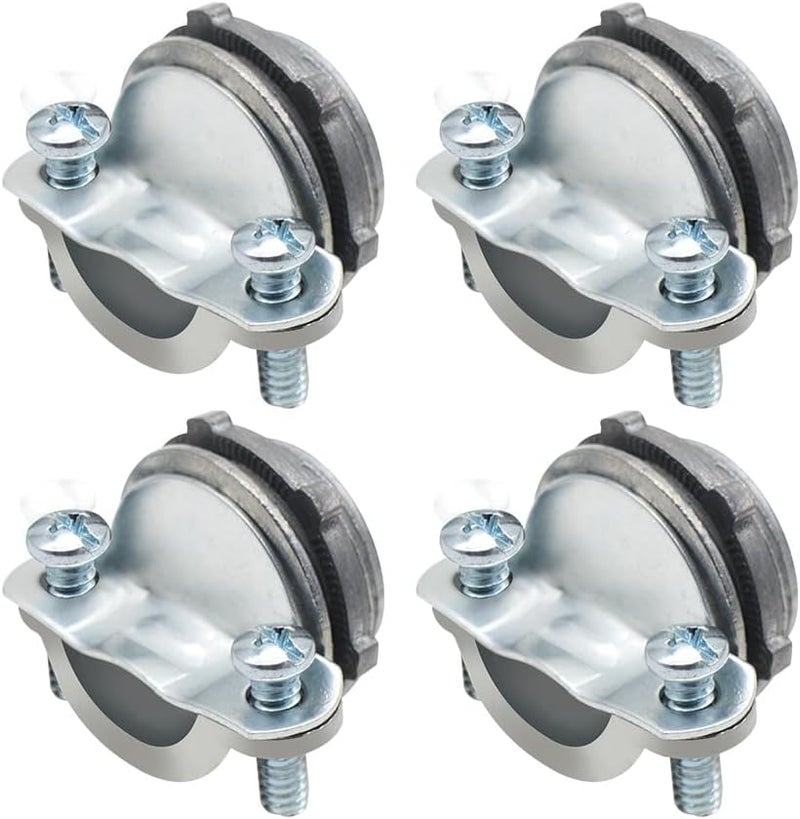 MAKERELE 4-Pack 3/8 Inch Clamp Type Cable Connectors - UL Listed - Premium Zinc Alloy - Clamp Connectors for NM Cable - Corrosion-Resistant Zinc Die-Cast - Image 1